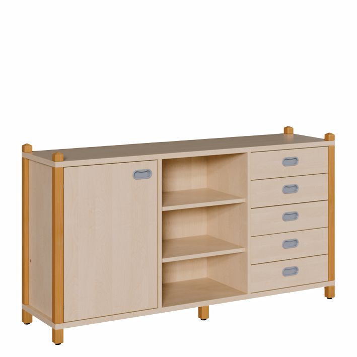 ST Raumteilerschrank 80 cm, Schübe re./li., Regal/Tür